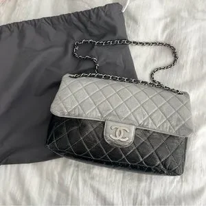 CHANEL Bags Chanel Vinyl Quilted Jumbo Melrose Degrade Flap